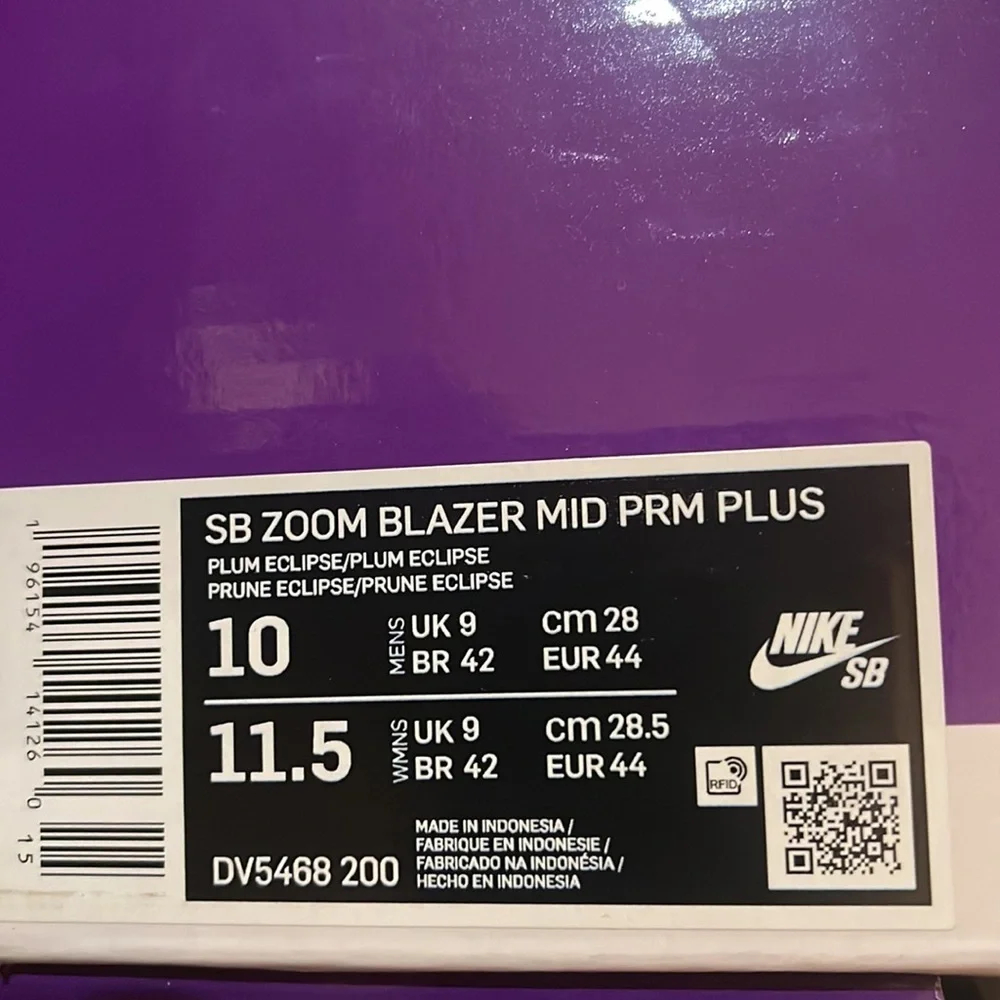 Skate Shoes
Nike SB Zoom Blazer Mid
Premium Plus Plum Eclipse/Kumquat/Gum Yellow - Picture 15 of 16